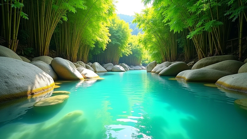 Pozas de agua cristalina del Río Mameyes rodeadas de rocas lisas y vegetación tropical